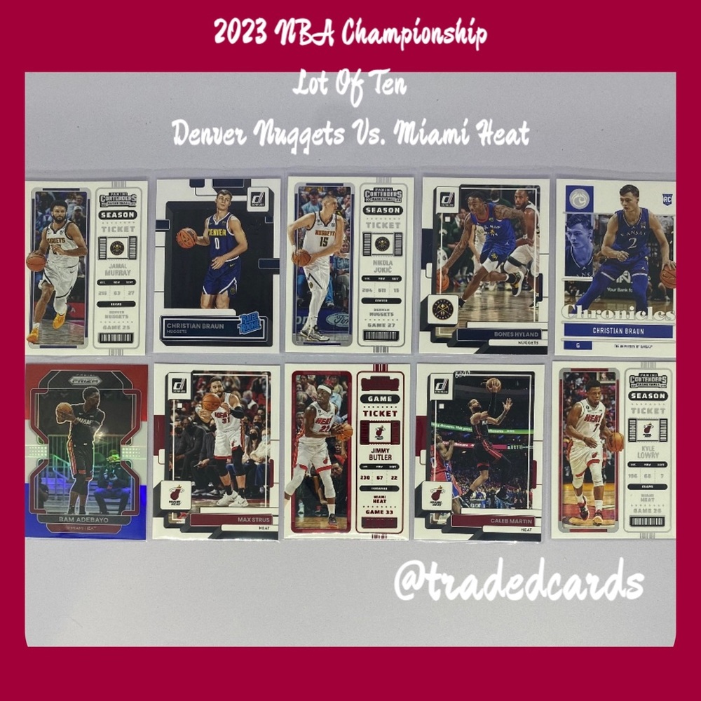 🏀 2023 NBA Championship Denver Nuggets Vs. Miami Heat, Lot of 10